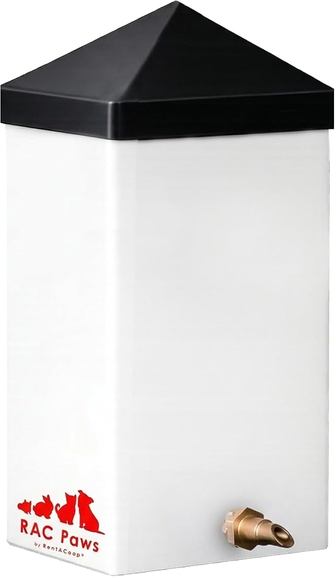 RAC Paws by RentACoop 32oz (1 Liter) Small Animal Drinker with No-Drip Brass Nozzle - Suitable for Small Pets, Bunnies, Hamsters, Guinea Pigs, Hedgehogs, Rabbits, Chinchillas, Mice and Rats