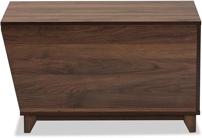 Baxton Studio Eckhart Modern and Contemporary Walnut Brown Finished Wood Cat Litter Box Cover House