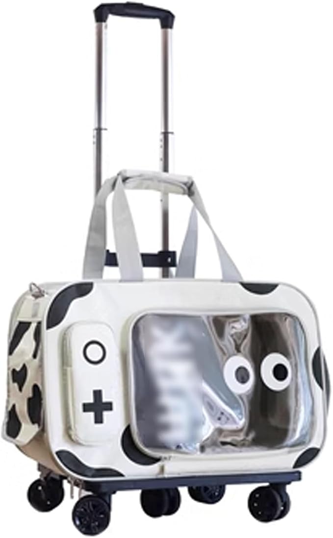 GAMAK Premium Rolling Pet Carriers with Removable Wheels Designed for Samll Dogs & Fat Cats, Ventilated Pet Suitcase for Traveling Walking Camping, 48 * 32 * 25cm
