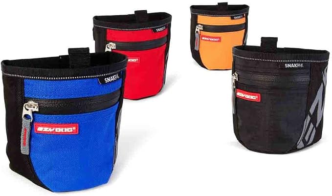 EzyDog SnakPak Wearable Dog Treat Bag Training Pouch with Magnetic Closure, Zipper Pocket, and Belt (Blue)