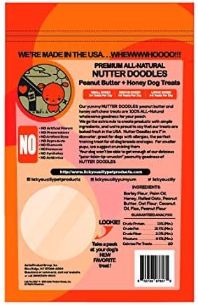 Lick You Silly: All-Natural Freeze-Dried Beef Liver and Peanut Butter Nutterdoodles Dog Treats - Made in the USA with Essential Ingredients for Dogs and Ages - 8 Ounce Pouch