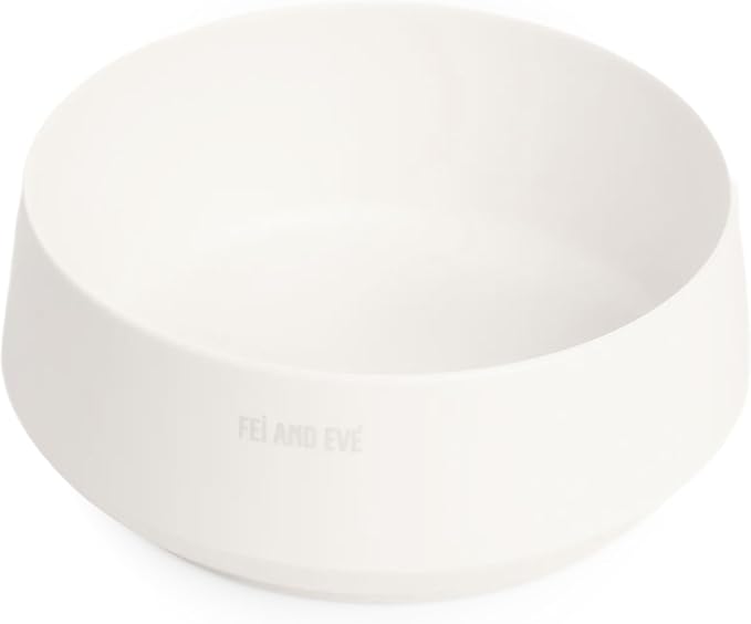 Fei & Eve Dog Bowl 48 Oz, Cloud White - Stain & Odor Resistant | Shatterproof | Non-Slip | Stable Design | for Small, Medium Breeds | Food and Water
