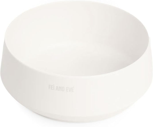 Fei & Eve Dog Bowl 48 Oz, Cloud White - Stain & Odor Resistant | Shatterproof | Non-Slip | Stable Design | for Small, Medium Breeds | Food and Water