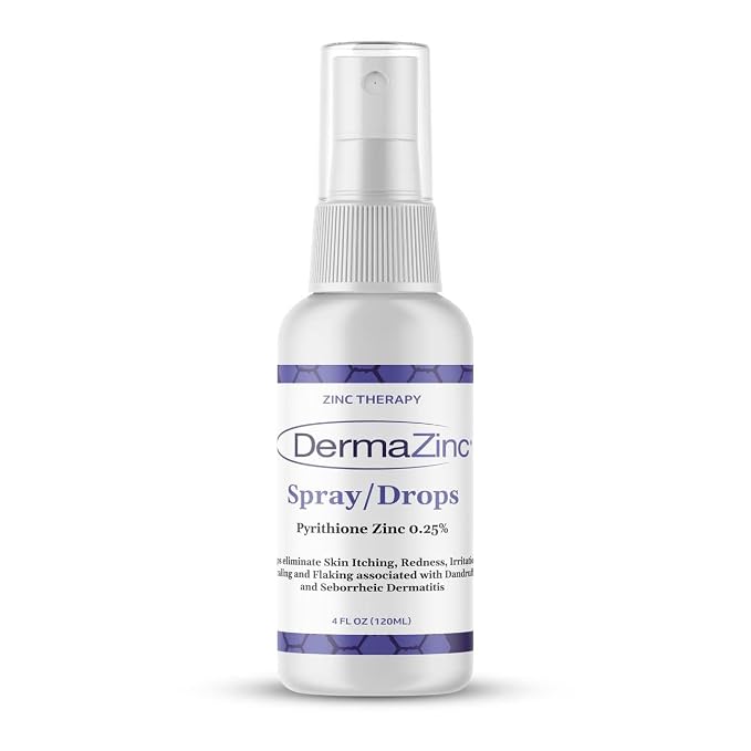 DermaZinc Shampoo with Spray/Drops Set Zinc Therapy for Skin. 1-4 fl. oz. Spray/Drops, 1-16 oz. Shampoo. | 1-4 fl. oz. Spray/Drops, 1-16 oz. Shampoo