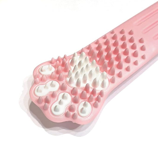 Cat Dental Brushing Toy - Dual Action Grooming and Teeth Cleaning, Professional Playful Tooth Brushing Tool with Catnip Flavor Suitable for All Cats Helps Maintain Oral Health (Main Pink)