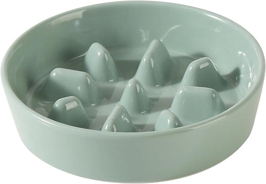 Havniva Ceramic Slow Feeder Dog Bowls, 1.2 Cups Dog Bowl Slow Feeding for Small and Medium Breed, 7.3inch Puzzle Dog Food Bowl Slow Feeder Non-Slip Anti-Gulping and Anti-Choking Reduces Bloating