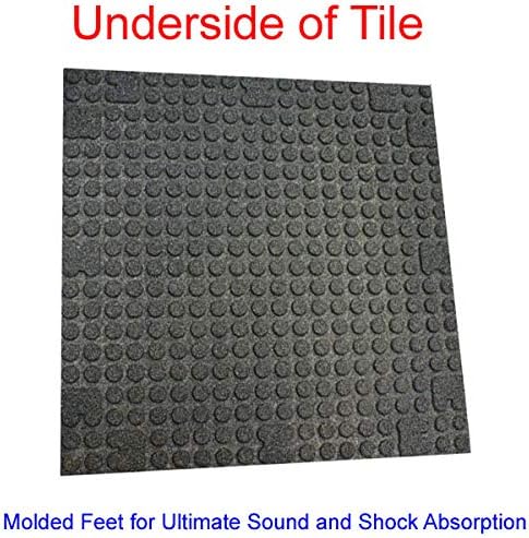 American Floor Mats - Extreme Rubber Gym Tiles - 1 Inch Thick Colorful - Superior Shock and Sound Absorbing - 35% Orange/Grey/White - 2' x 2' Single Tile (Covers 4 Sq Ft)