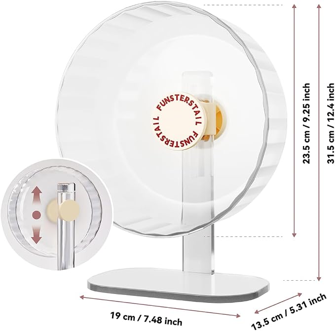 Super Silent Hamster Wheel 8.7 Inch, Magnetic Rat Wheel for Chinchilla, Gerbil, Guinea Pig, Cat, Mouse, Sugar Glider and Dwarf, Syrian Hamster Accessories (Cream White)