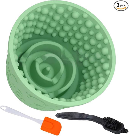 Dog Lick Bowl,Anxiety Relief Non-Slip Silicone Treat Bowl,Durable Anti-Choking Long-Lasting Enrichment Slow Feeder Licking Mat for Small Medium Large Breed,Freezable BPA Free Silicone Dishwasher Safe