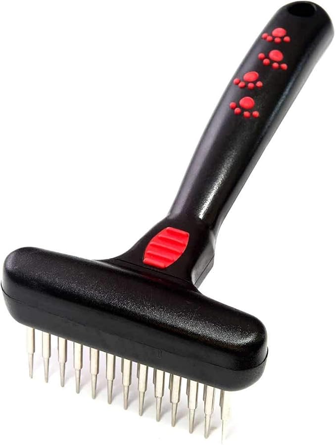 RYAN'S PET SUPPLIES Paw Brothers Magic Spring Undercoat Rake and Large Extra Long Gard Pin Slicker Bundle