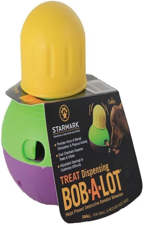 Starmark Treat Dispensing Bob-a-Lot Dog Toy, All Breed Sizes (Pack of 1) & Outward Hound Nina Ottosson Dog Brick Dog Puzzle Interactive Treat Puzzle Dog Enrichment Dog Toy