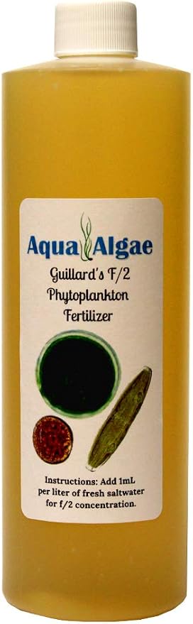 F2 Ferts (16oz) – Concentrated Guillard's F/2 Formula for Phytoplankton Culture - Professional Algae Fertilizer for Nannochloropsis & Tetraselmis - Boosts Copepod & Reef Tank Health