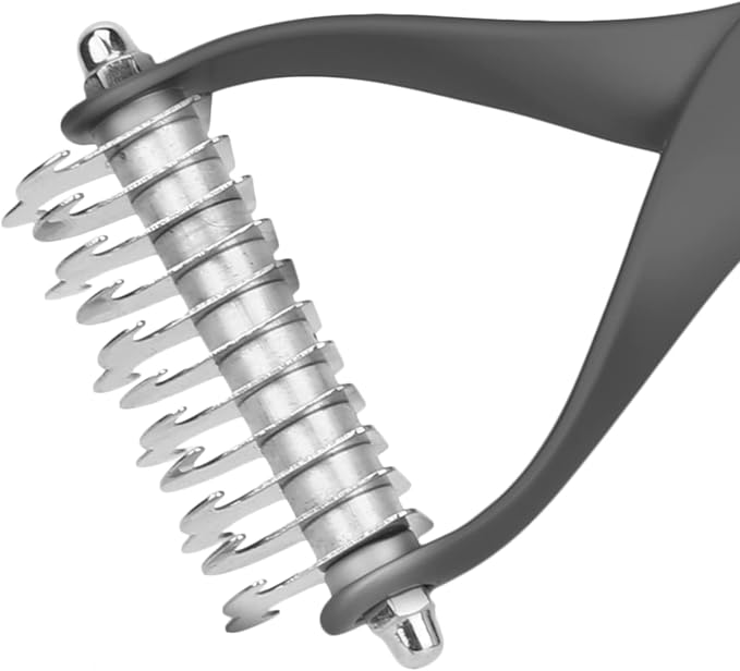 2 - Sided Pet Grooming Tool, Undercoat Rake for Dogs and Cats, Double - Headed Brush with Thinning and Dense Blades to Remove Loose Hair and Knots, Zinc Alloy Comb for Pup (Small Size)