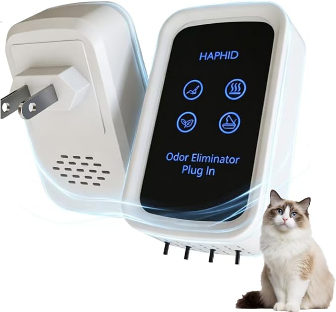 Cat Litter Deodorizer 99%, Plug In Negative Ion Air Purifier for Litter Box, Strong Odor Eliminator for Smoke, Litter Box, Toilet, Closet, Cabinet, Shoe, Garage (1 Pack)