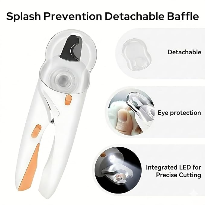 3-in-1 Pet Grooming Kit - Self Cleaning Slicker Brush, LED Dog Nail Clippers with Safety Guard & Stainless Steel Comb - Complete Deshedding Tools for Dogs & Cats - Professional Home Grooming Set