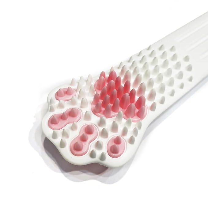 Cat Dental Brushing Toy - Dual Action Grooming and Teeth Cleaning, Professional Playful Tooth Brushing Tool with Catnip Flavor Suitable for All Cats Helps Maintain Oral Health (White).