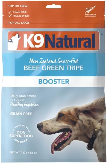 K9 Natural Freeze Dried Dog Food Topper, Organ Meat Blend for Digestive Support, Human-Grade Puppy and Dog Meal Booster, Beef Green Tripe, 8.8oz