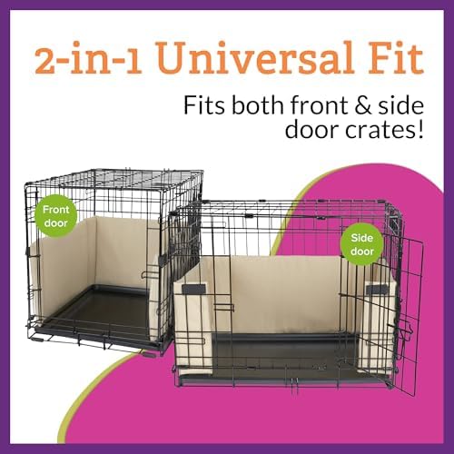 Pet Dreams Dog Crate Bumper & Mat Set- Patented Comfy Liner & Dog Tail Protector for Inside Crate, fits iCrate Cages 18, 24, 30, 36, 42, 48 Inches (Grey, Medium, 30“)