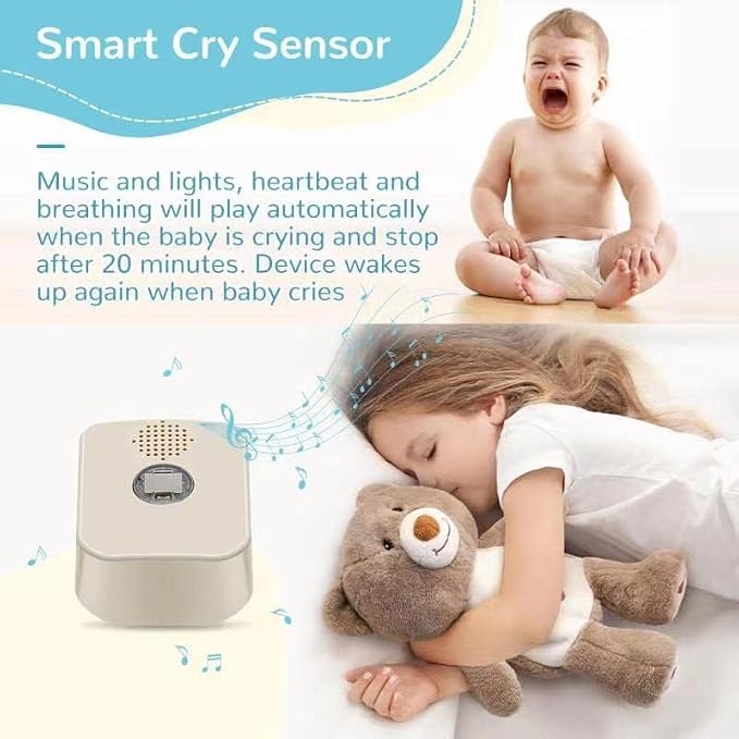 DEARBABY Baby Sleep Soother,Newborn Essentials Stuff Toys 0-6 Months, Christmas Girl Gifts Sound Machine for Nursery with Realistic Breathing Motion Baby Registry Search