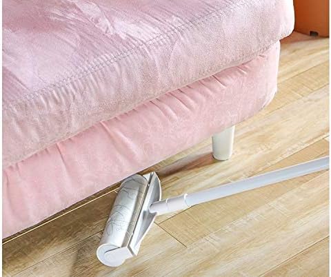 Long Handle Tear-Off Sticky Paper Roller Floor Portable Retractable Brush for Hair Cloth Furniture Dog Wool Sheet(Long Handle)