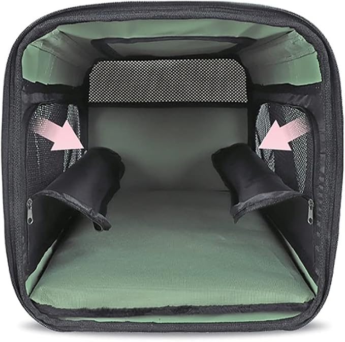 Pet Carrier Adjustable Pet Carrier Bag Breathable Dogs Cats Cage Crate Sterilization Portable Diagonal Pet Bag Car Seat Small Animals Travel Bag (Color : Green)