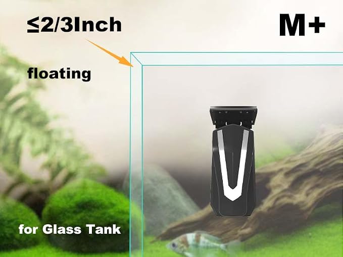 Carefree Fish Aquarium Large Magnetic Cleaner for Thick Glass 8~17mm(1/3~2/3Inch) Heavy Duty Algae Scrubber with 4 Scrapers Floating M+(Plus)