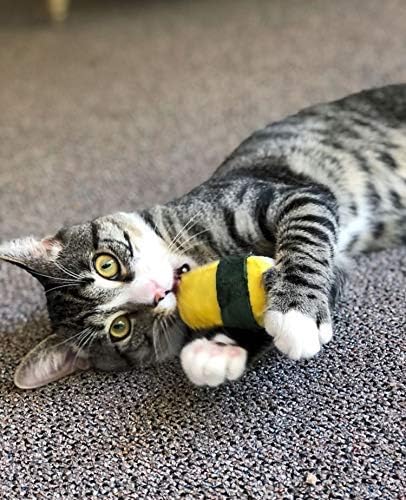 munchiecat Sushi Catnip Toy for Cats - USA Made, Engaging Sushi Design for Pouncing and Play, Kittens (4-Pc Rainbow)