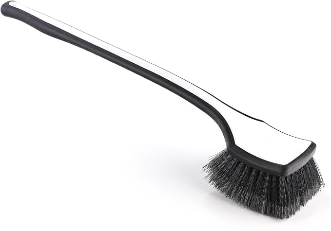 Detail Factory - Fender Well Brush - Ergonomic ProGrip Handle, Stiff Synthetic Bristles, Ergonomic Design, Clean Your Wheel Wells with Ease - Black Ice