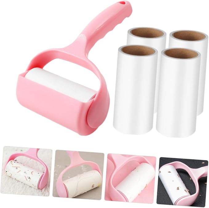 Beaupretty 2sets Handheld Pet Hair Lint Roller Compact Cleaning Tool for Clothes Furniture and Carpets Includes Dust Cover and Refill