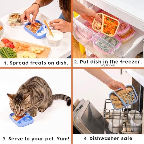 Lick Dish and Sardina Bundle - Silicone Lick Mats + Slow Feeders for Cats & Small Dogs - Non-Slip Designs with Suction Cups - Dishwasher Safe - Extend Mealtimes and Reduce Anxiety - For Wet & Dry Food