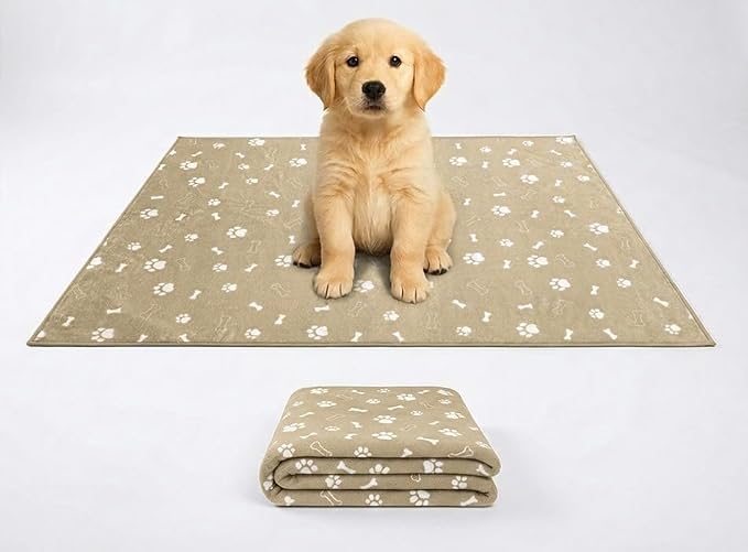 Muddy Mat® Washable Pee Pads for Dogs, Super Absorbent Reusable Puppy Pads–100% Waterproof Pee & Potty Training Pads for Pets, Non-Slip Dog Pads for Crates, Playpens and Floors - 2 Pack, Beige 18"x24"