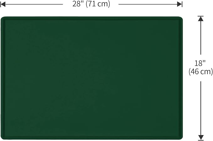 Dog Food Mat,Silicone Waterproof Food Tray,Non Slip Pet Bowl Mats Placemat,0.8" Raised Edge,Suitable for Most Small and Medium Sized Pets,28" x 18"