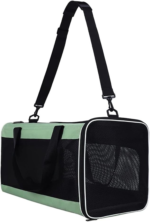 Pet Carrier Adjustable Pet Carrier Bag Breathable Dogs Cats Cage Crate Sterilization Portable Diagonal Pet Bag Car Seat Small Animals Travel Bag (Color : Green)
