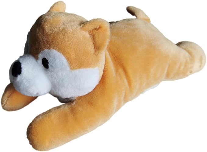 HonourHope Dog Heartbeat Toy for Anxiety Relief, Dog Soft Plush Toy Pet Calming Puppy Behavioral Training Aid Pet Companion Pillow for Puppy Cat Kitty - Shiba