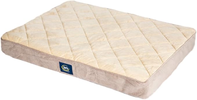 Serta Ortho Quitted Pillowtop Pet Bed, Large, Tan