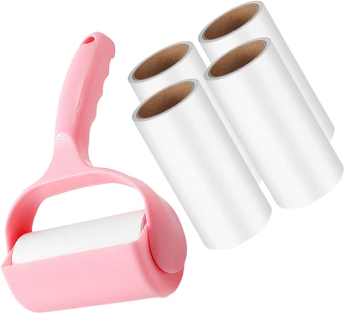 Gatuida 5sets Portable Pet Hair Roller and Lint Multi-Functional Cleaning Tool for Clothes Carpets and Furniture Includes Handle and Dust Cover for Household Use