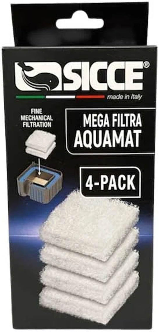Sicce MEGA Filtra Replacement Filter Media Premium Biological & Mechanical Aquarium Filtration (Aquamat Wool Pads (4-Pack))