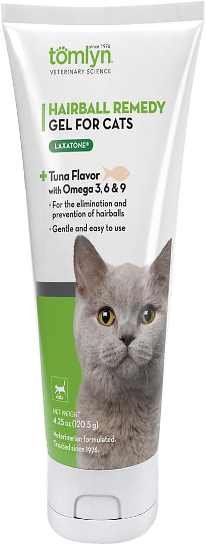 Tomlyn Laxatone Tuna-Flavored Hairball Remedy Gel for Cats and Kittens, 4.25oz