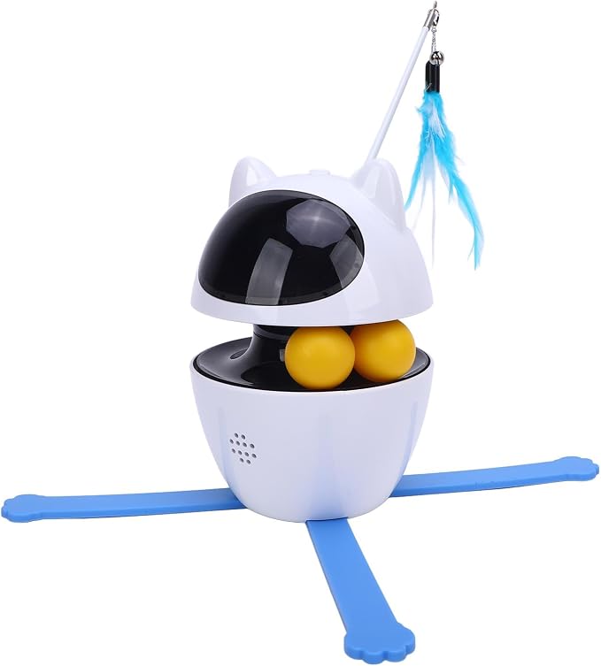 Dioche Interactive Cat Toy Smart Automatic Cat Exercise Toy with 3 Rotation Modes for Multi Homes Durable ABS Material