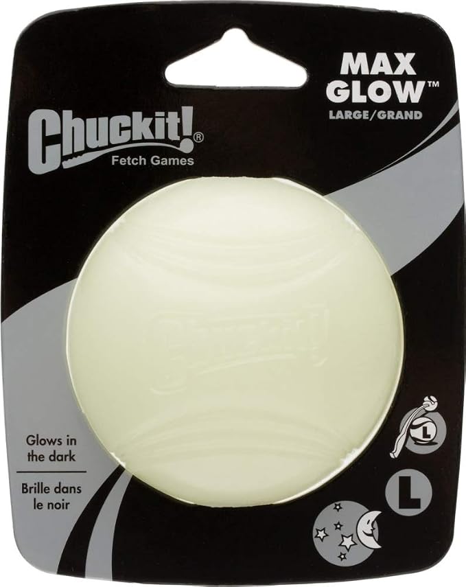 Chuckit! Max Glow Ball Bundle - Large 3 Inch Ball (1-Pack) & Medium 2.5 Inch Balls (2-Pack), Glow in the Dark Dog Toys