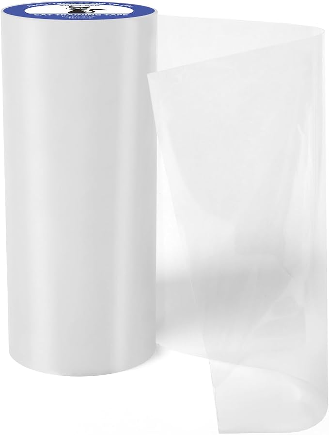 Cat Scratch Guard Tape, 394''x8.2'' Clear Anti Scratch Tape for Furniture, Single Sided Protective Film to Stop Cats & Dogs Scratching Sofa, Door, Walls, Car Interiors