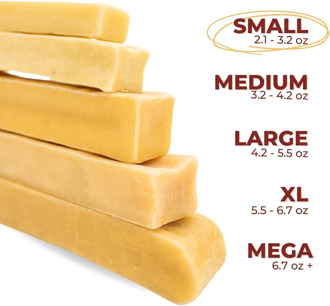 Bully Bunches Small Authentic Yak Cheese Himalayan Chews for Small Dogs & Puppies - All Natural Dog Treat Dental Chews, Made with Real Yak Milk for Teething - Lactose & Rawhide Free (6 Pk)