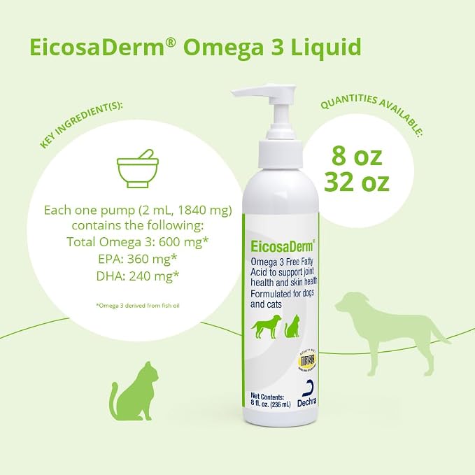 Omega 3 Liquid for Dogs and Cats, 8 oz