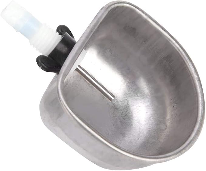 Water Drinker Bowl, Leak Stainless Steel Drinking Feeder for Cages Farm Use 7 to 10mm Hose Connection Clamp Mount One Piece Tee 10 Sets