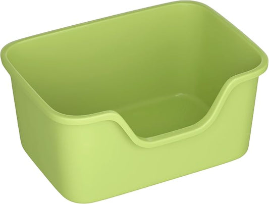 Oversized Cat Litter Box with Extra High Sides,Extra Large Jumbo Litter Box for Multiple Cats,Anti-Splashing High Wall Litter Pan,Easy No-Tool Setup Cat Litter Box(26.2” * 18.8” * 11.9” Green)