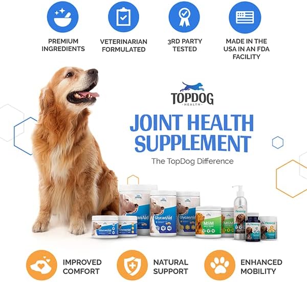 Vet-Formulated Joint Supplement with Green Lipped Mussel, Fish Oil, Omega 3s & Hyaluronic Acid for Hip, Joint & Mobility Support - 8 Oz Pump
