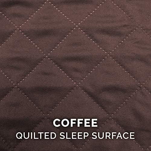 Furhaven Cooling Gel Dog Bed for Medium/Small Dogs w/ Removable Bolsters & Washable Cover, For Dogs Up to 35 lbs - Quilted Sofa - Coffee, Medium