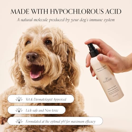 Goldie Dog Essentials Dog Skin Care Bundle, Hypochlorous Acid Spray, Probiotic Wipes & Dog & Puppy Shampoo for Sensitive Skin, Paw Licking, Itch Relief & Hot Spots