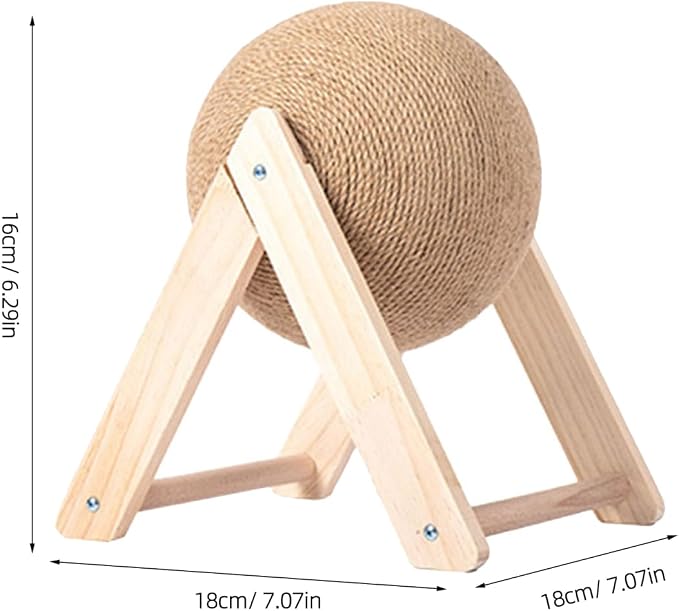 balacoo Cat Scratching Ball Toy with Sisal Rope 7.08X7.08X6.29In Indoor Interactive Cat Plaything for Claw Grinding and Furniture Protection