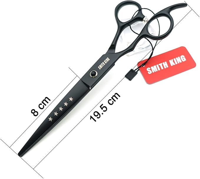 7.0 inches Professional Dog Grooming Scissors Set Straight & thinning & Curved & Chunkers 4pcs/3pcs in 1 Set (with Comb) Right-handed or Left-handed for Dog & Cats (Left-handed 3pcs wih comb)